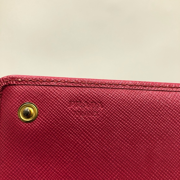 Prada Pink Flap Wallet Sku#84595 (Gently used, edge peeling) - Picture 12 of 16